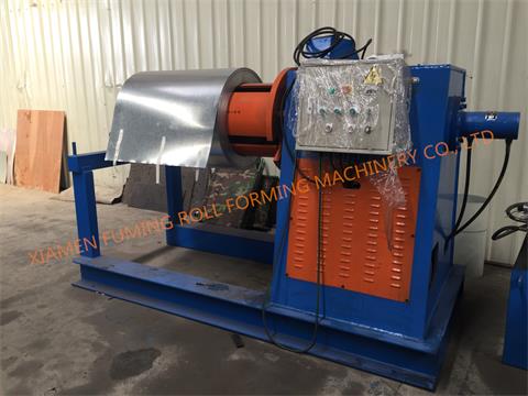 5T*1250 Hydraulic un-coiler with support arm